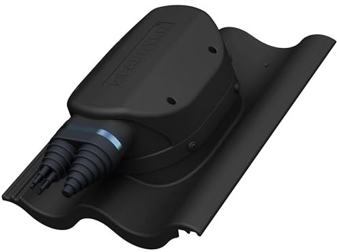 Wasserdichter Solardurchgang Photovoltaik-Dachdurchgang für Braas - Harzer, Nelskamp - Sigma Dachziegel - Solar Dachdurchführung (RAL 9005 - Schwarz)