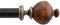 Deco Window 25/22 MM Adjustable 91 cm to 168 cm Brown Curtain Pole/Rod for Windows & Door Curtains with Wooden Finials & Brackets Set