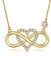 BlingGem Damen Ketten Unendlichkeit Herz Gelbgold vergoldet 925 Sterling Silber Zirkonia Herz Halskette Infinity Geschenk für Frauen