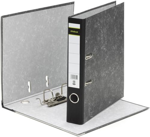 MIDORI Ordner aus 100% Recycling-Papier | 5er Pack Wolkenmarmor-Aktenordner 5 cm breit im DIN A4 Format | Blauer Engel zertifizierter Briefordner Ringordner