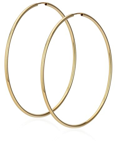 NKlaus Paar runde Creolen, 585er Gelbgold, 1,8mm stark, Ø60mm