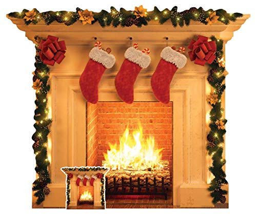 empireposter Weihnachten - Kamin - Lebensgroßer Pappaufsteller Standy - ca. 121x101 cm