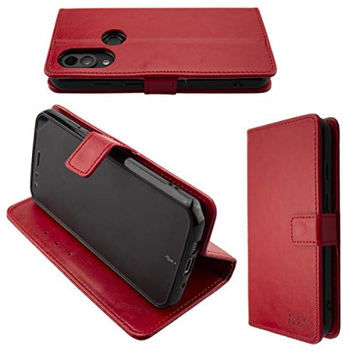 caseroxx Bookstyle-Case für Cat S62 Pro, mit oder ohne Displayschutz (Bookstyle-Case mit Displayschutz, rot)