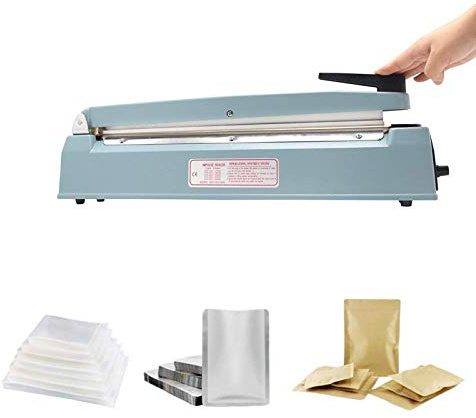 Hanchen Folienschweißgerät 300mm (11,8 Zoll) Impuls Schweißgerät Tragbare Heißsiegelmaschine Handdruckende Verpackungsgerät für PP/PE/PVC/Mylar/Kraft Papier