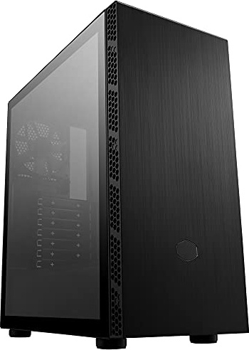 Cooler Master MasterBox MB600L V2 – PC-Gehäuse aus gebürstetem Stahl mit seitlichen Mesh-Einlässen, verbesserte Kühlung, interne Abstände, belüftete Netzteilabdeckung, Frontplatte aus gehärtetem Glas