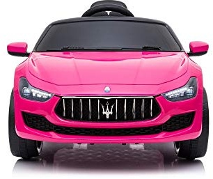 Auto Elettrica per Bambini Macchina Maserati Ghibli Motore 12V Fari LED Luci Suoni Lettore MP3 Cavo AUX USB Telecomando (ROSA)