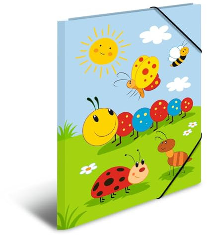 HERMA Sammelmappen A3 Kinder Geburtstag Set, 3 Stück, Eckspanner-Mappen aus Pappe mit Kindergarten Motiv, Gummizug, Innenklappen und Innendruck für Jungen, Mädchen und Kinder