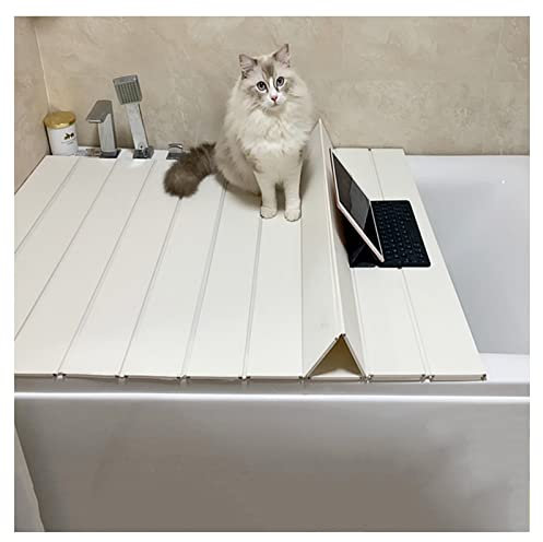 Badewanne Abdeckung, PVC Platte Faltbarer Badewannenabdeckung Weiß Dämmplatten Staubschutz für Badewanne, Wasserdichte Badewannenablage, Dicke 0.6 cm Bathtub Cover für Bücher, Wein(Size:105×70×0,6cm )