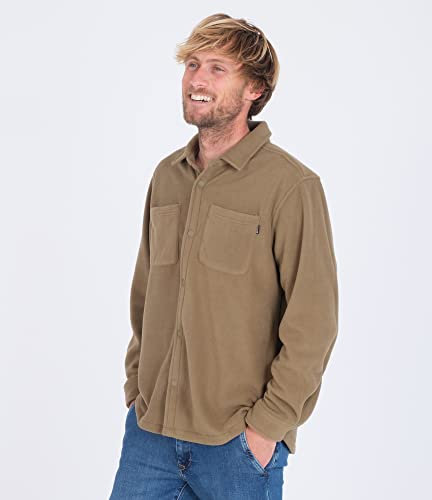 Hurley Herren Santa Cruz Windchill Ls T-Shirt, Olivgrün, M