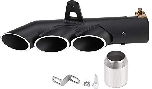 Terminal d'échappement pour moto à trois sorties Terminal d'échappement universel adapté pour YZF‑R6 Embout d'échappement universel Embout du silencieux Tuyau d'échappement d'échappement