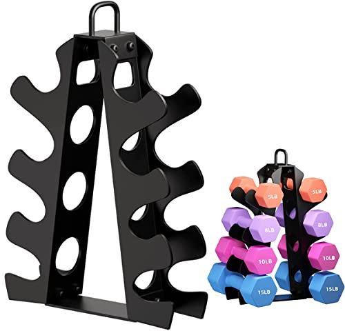 Okugafit Dumbbell Rack 4 Tier, Weight Rack for Dumbbells, Dumbbell Rack Stand Only, Small Dumbbell Storage Rack for Home Gym.