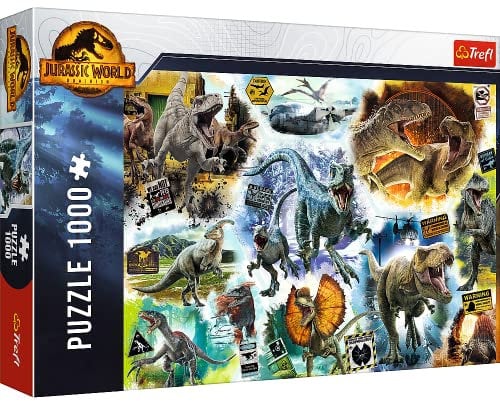 Trefl - Jurassic World: Dominion, Auf den Spuren der Dinosaurier - Puzzle 1000 Teile - Puzzle mit Dinosauriern DIY kreative Unterhaltung Spaß, klassische Puzzles für Erwachsene und Kinder ab 12 Jahren