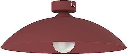 L+ Deckenleuchte aus Metall, Kuppelform, Durchmesser 40 cm, Farbe Rot matt, Made in Italy