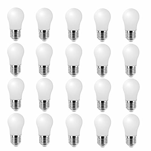 Jiotouhu 20er Set LED A50 3W E27 Beleuchtung Glühbirnen, Kaltweiß 6000K 220V LED Leuchtmittel Birnenform für Außen und Innen Party Deko, Nicht Dimmbar