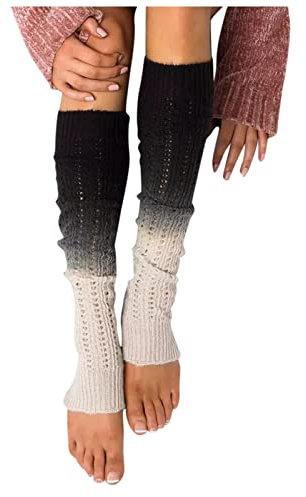 HZMM Beinwärmer Stulpen Legwarmers Frauen Stricken Über Knie Lange Tube Stapel Socken Wolle Socken Bein Socken Kurze Knopf Beinwärmer Winter Beinstulpen Stricken Legwarmers