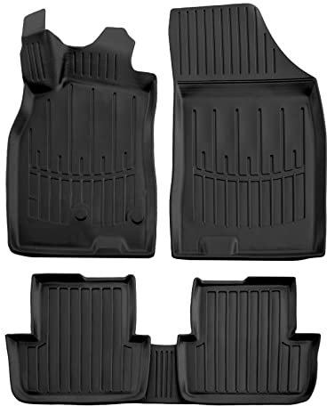 J&J AUTOMOTIVE | 3D TPE Gummifußmatten Gummimatten Passend Für Megane 3 2008-2015, Schwarz, Anti-Rutsch, Abwaschbar, Allwetter, Hohes Rand, 5-TLG