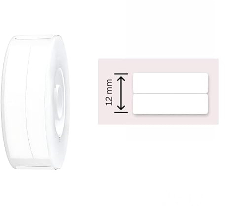 Etiketten für Drucker NIIMBOT A2A48048001, 12 x 22 mm, Weiß