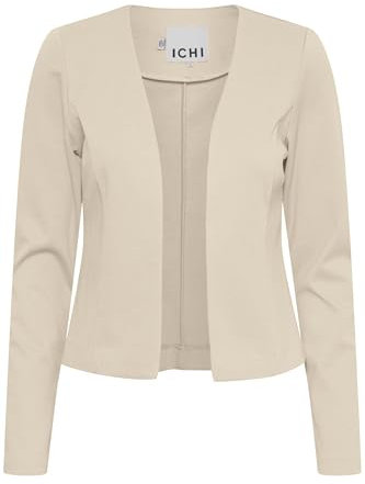 ICHI IHKATE Damen Blazer Kurzblazer Jackenblazer mit Stretch Comfort fit, Größe:XL, Farbe:Doeskin (151308)
