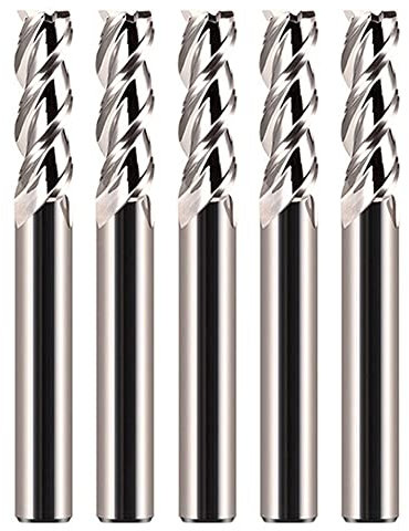 5 Stück 55 Grad Spirale Upcut Fräser Set 6 mm Vollhartmetall CNC Router Bits für Holzbearbeitung