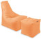 BuBiBag Calm Sitzsack mit Hocker - Gaming Sitzsack für Kinder & Erwachsene - Bean Bag auch für Outdoor Nutzung geeignet - Sitzpouf & Griff (Orange)