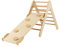 Maxmass Children Climbing Ladder with Ramp, Wooden Kids Climber, Toddler Climbing Frame for Indoor & Outdoor (Natural)