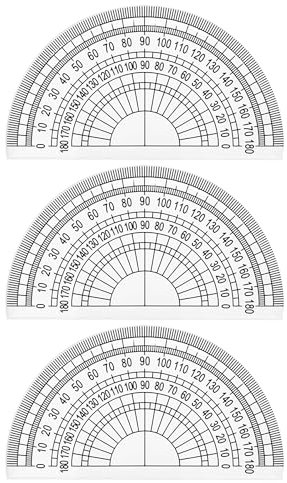 Luckious Winkelmesser aus transparentem Kunststoff, präzises 180-Grad-Messwerkzeug, 10,2 cm Lineal im Lieferumfang enthalten