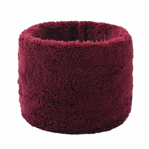 SHTGOI Plüsch Schlauchschal Dick Winterschal mit Fleece Unisex Nackenwärmer Breite Gehörschutz Halsschlauch Flauschig Loop Schal Rundschal für Männer und Frauen im Winter zu verhindern Weinrot