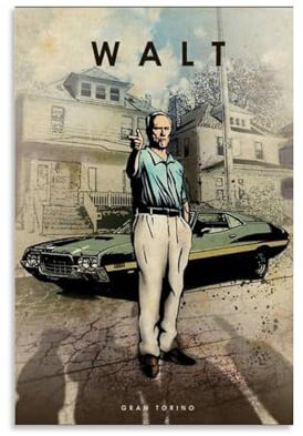LAHTI Clint Eastwood Gran Torino Poster, dekoratives Gemälde, Leinwand, Wandposter und Kunstdruck, modernes Familienschlafzimmer-Dekor-Poster, 20 x 30 cm