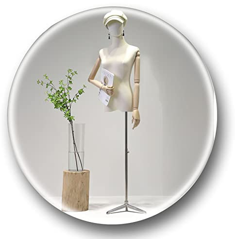 schneiderpuppe Schneiderpuppe Damenbüste Weiblich, Schaufensterkörper Schneiderbüste mit Kopf und Holzhänden für Kleid Schmuck Display Verstellbar 55-83 Höhe Stativständer Aus Metall for Clothing Sh