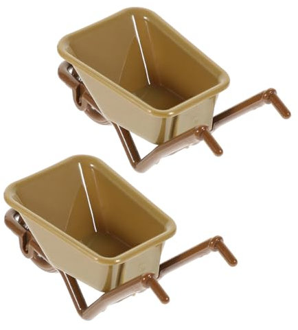 ibasenice 2pcs Mini Cart Model Simulated Miniature Shopping Cart for Miniature Garden Decor Home Decor Model Collection