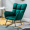 MEHWSUR Samt-Schaukelstühle for Kinderzimmer, Glider Rocker for Babyzimmer mit Massivholzgestell, moderner Stillstuhl, Akzentsessel, bequemer Beistellstuhl mit hoher Rückenlehne (Color : Groen)