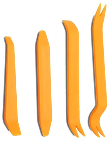 4pcs Auto Trim Removal Tool, Car Interior Door Audio Radio Panel Dashboard Strong Removal Kit, Heavy Duty (Orange)