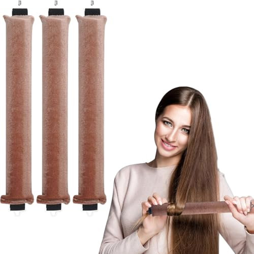 3 Stück Hitzefreie Lockenwickler,Lockenwickler über Nacht,mit Haken, Große Locken für Welliges Lockenstyling,Overnight Blowout Locken Ohne Hitze, Für Langes Mittleres Haa