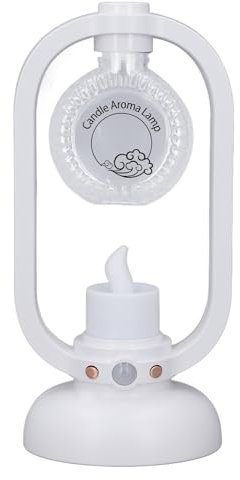 Diffusore di Oli Essenziali, Sensore di Movimento, Diffusore di Aromi, Umidificatore, Luce Calda e Controllo RGB per Soggiorno (WHITE)