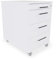Eigentlich Rollcontainer mit 3 Schubladen und Materialauszug, Büroschrank rollbar B43 x T60 x H65 cm versch. Farben, Schreibtischunterschrank abschließbar, hauseigene Fertigung (Weiß)