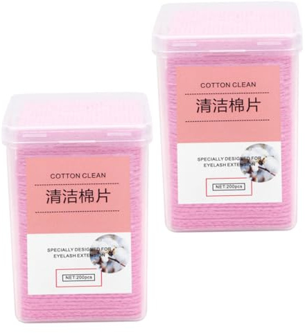 Beatifufu Dischetti di Cotone per Pulizia Colla per Ciglia 400 Pezzi senza Polvere per Rimuovere Colla Semipermanente Confezione Pratica Rosa