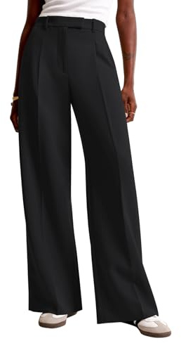 NIMIN Women Wide Leg Pants High Waisted Dressy Work Trousers Business Casual Pants 2025 Fashion Slacks Outfits with Pockets Black