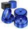 Grinder PROFESIONAL 100% Aluminio Aeronáutico Anodizado con imanes N52| 63mm Ø con nuevo sistema de Triturado Premium | Grinder metálico de 4 partes y gran capacidad para especias y hierbas (Azul)
