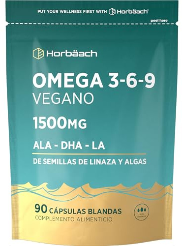 Veganes Omega 3 6 9 Weich-Kapseln | aus Leinsamenöl | Alternative zu Algenöl | Flaxseed oil | 90 Vegan Kapseln | von Horbaach
