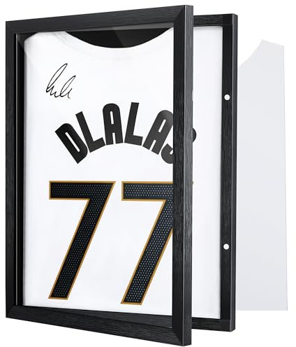 1 Packung T-Shirt-Display-Rahmen, größerer 45,7 x 35,6 cm, schwarzer T-Shirt-Rahmen mit 98 % UV-Schutz, Acryl, 2,5 cm Tiefe nutzbarer Raumschattenbox, Vitrine für Hemden, Trikots, Erinnerungsstücke