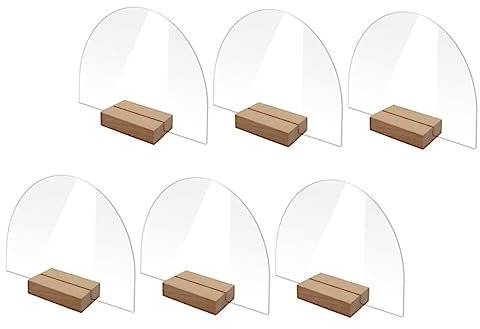 Cabilock Lot De 6 Panneaux Directionnels En Acrylique Pour Mariage Cartes De Numéros De Table Pour Banquets Supports En Bois Cartes De Noms Et De Place