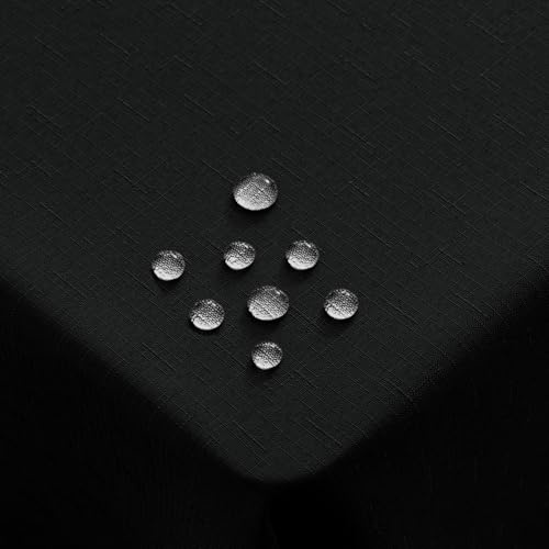 Homaxy Linen Table Cloth Wipe Clean 140x100 cm, Black | Wipeable Water Resistant Rectangular Tablecloth, Fabric Washable Dining Table Cover for Kitchen Indoor Outdoor