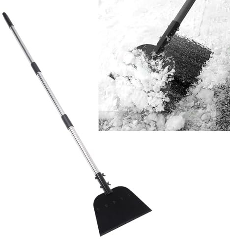 Flache Schneeschaufel, Schnee-EIS-Häcksler für Gehwege, Multifunktionale Stahl-Metall-Auffahrt, Robuster Boden-Eiskratzer, Gartengrasspaten Zum Graben