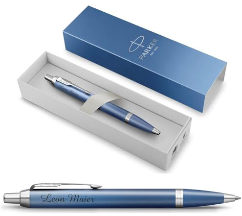 PARKER IM Rituals Blue CT Kugelschreiber mit Gravur | Premium Stift | Geschenkbox | personalisiertes Geschenk | | Geburtstag (Blue)