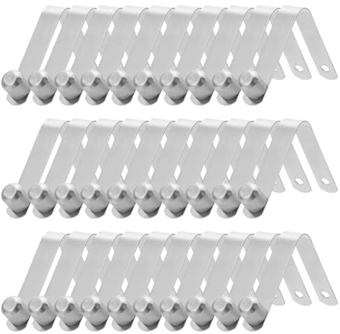 WEBEEDY 30 Stück Zeltstangen-Clips aus Edelstahl Kajak Paddel Druckknopf Federclip Knopf Clips Campingstangenverriegelungsrohr Pin Für Kajak Paddel Camping Outdoor Aktivitäten