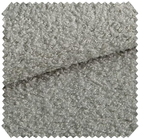 novely® CENTRO Kuschelweicher Bouclé-Stoff, voluminöser Möbelstoff, wasserabweisender und UV-beständiger Polsterstoff, Meterware 1 lfm | Farbe: 02 Hellgrau