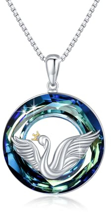 YEESIA Schwanen Halskette für Damen 925er Sterlingsilber Muttertagsgeschenke Schwan Kristall Anhänger Kette Kristall Tierschmuck Geschenk für Frauen Tochter