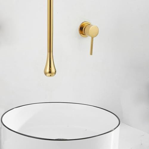 robinet baignoire Robinet De Salle De Bain Suspendu Robinet De Plafond Encastré Robinet De Lavabo À Poignée Unique Robinet Mural Chaud Et Froid En Laiton for Lavabo De Salle De Bain for Salle De Bain(