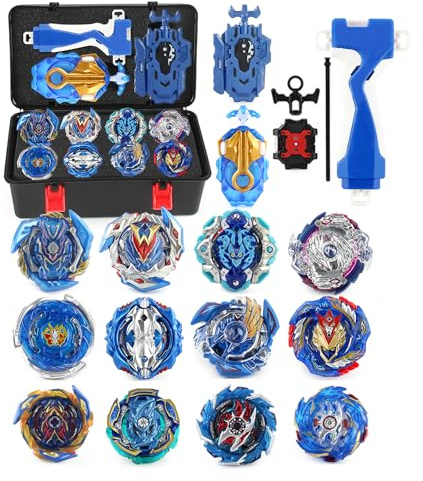 12pcs Gyros Turbo Set, Gyros Kreisel Set,4D Spielzeug Geschenk +3pcs Launcher Mit Box Set,WWLAN