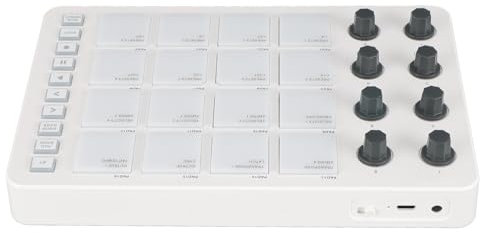 Greensen SMC Pad MIDI Controller, Drum Pad Controller MIDI Pad Controller con 16 Pad Retroilluminati RGB 8 Manopole Assegnabili per Live FL Studio Cubase Logic Pro